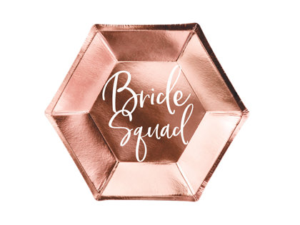 Šķīvīši "Bride Squad", roza zelts, 6 gb., 23 cm