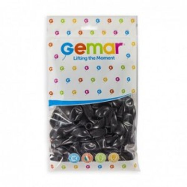 13 cm balons, melnā krāsa - 100 gb iepakojums
