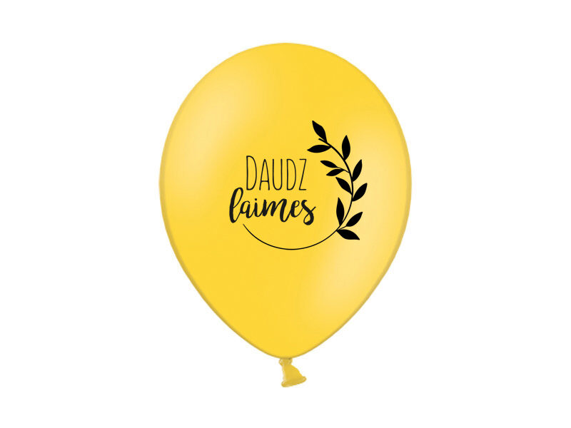 30 cm lateksa balons "Daudz laimes", dzeltenā krāsa - 1 gb.