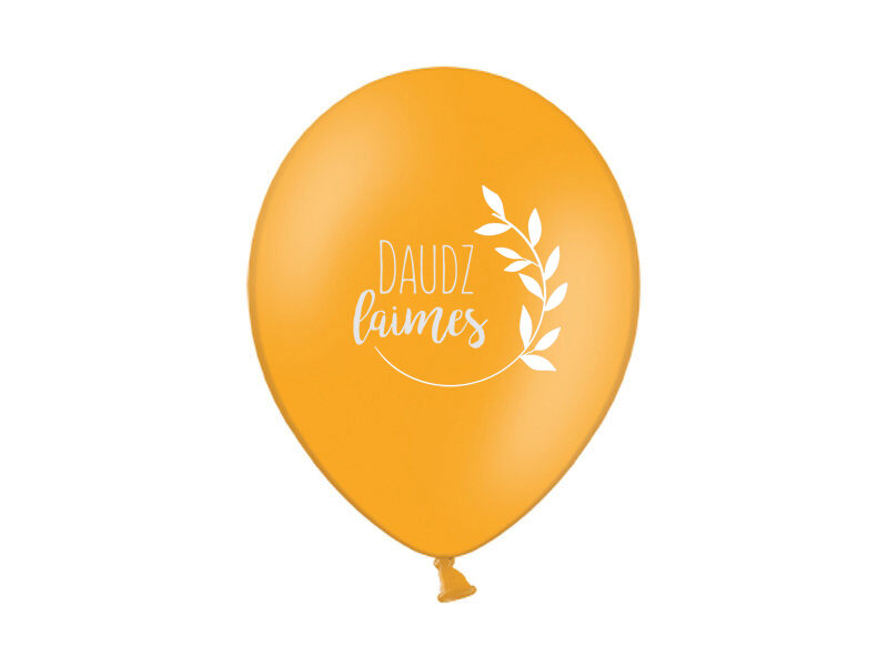 30 cm lateksa balons "Daudz laimes", oranžā krāsa - 1 gb.