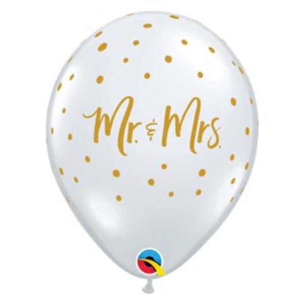 28 cm lateksa balons "Mr & Mrs", caurspīdīgs - 1 gb.