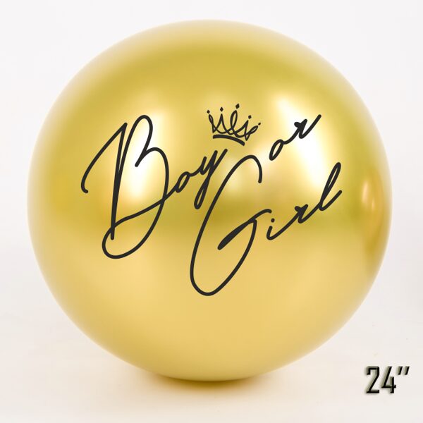 Balons bērna dzimuma paziņošanai - "Boy or Girl", hromēts, zelta krāsa - 70 cm