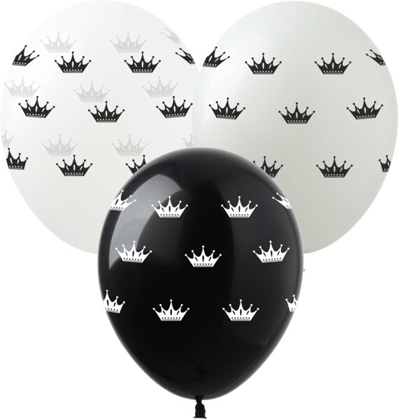 30 cm lateksa balons "Ar kroņiem", - 1 gb.