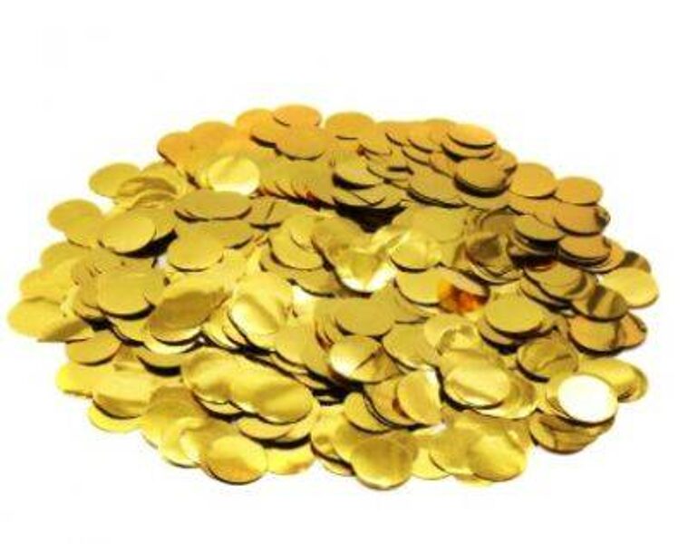 Folija konfetti, zelta krāsa, 10 mm, 45 g