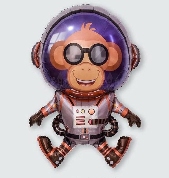 Folija balons "Kosmonauts pērtiķis", 66 cm x 92 cm