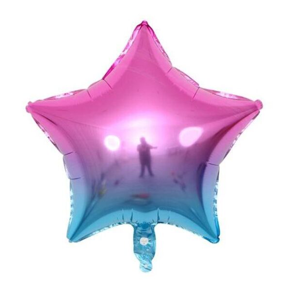 Folija balons "zvaigzne", 45 cm, lillā varavīksne