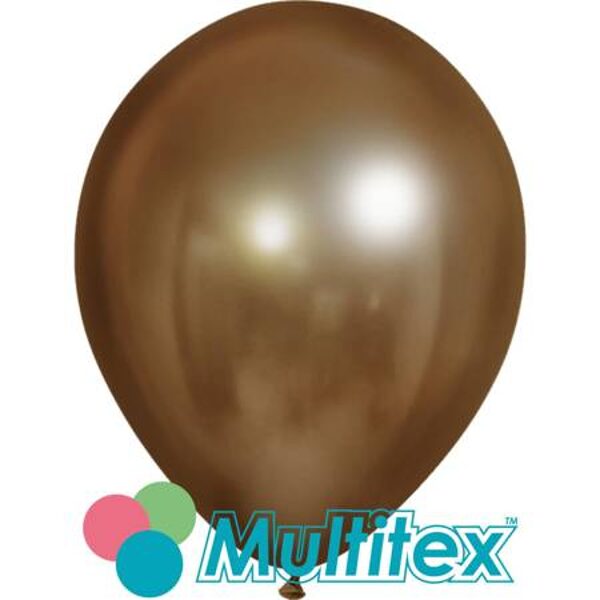 30 cm hromēts balons, bronzas krāsa, piepūšanai ar gaisu - 10 gb.