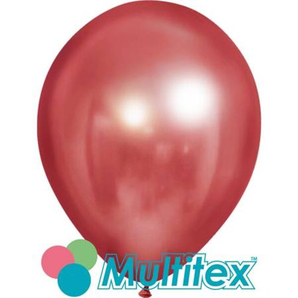 30 cm hromēts balons, sarkanā krāsa, piepūšanai ar gaisu - 1 gb.
