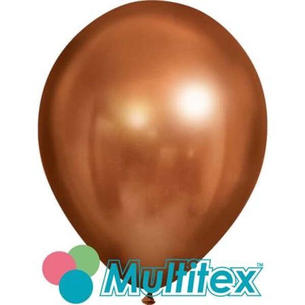 30 cm hromēts balons, ruda krāsa, piepūšanai ar gaisu - 1 gb.