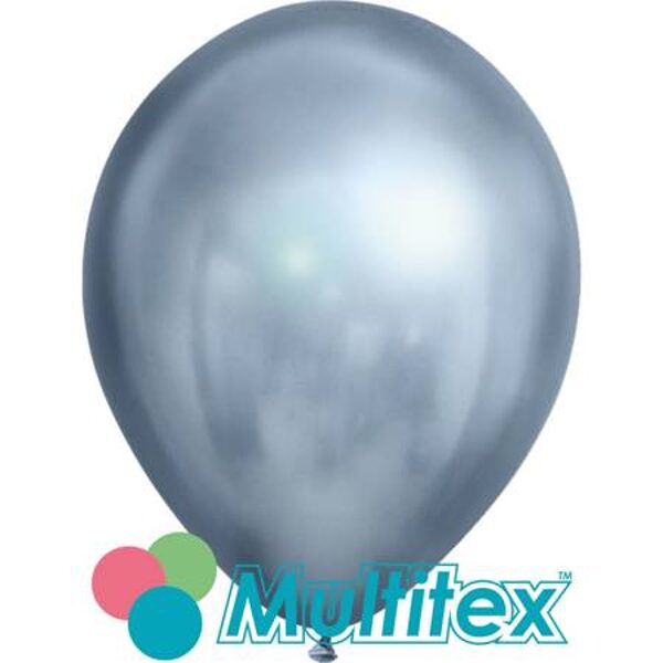 30 cm hromēts balons, gaiši zilā krāsa, piepūšanai ar gaisu - 1 gb.