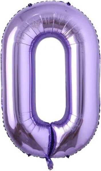 Folija balons "0", 92 cm, violetā krāsa