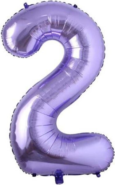 Folija balons "2", 92 cm, violetā krāsa