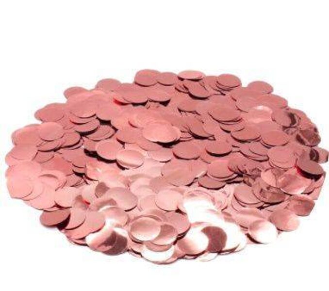 Folija konfetti, rozā zelta krāsa, 10 mm, 50 g