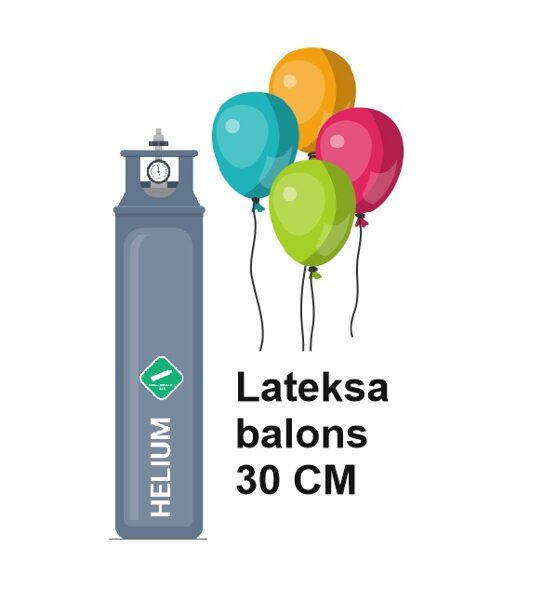Uzpilde ar hēliju 28-30 cm baloniem AR ZIMĒJUMIEM