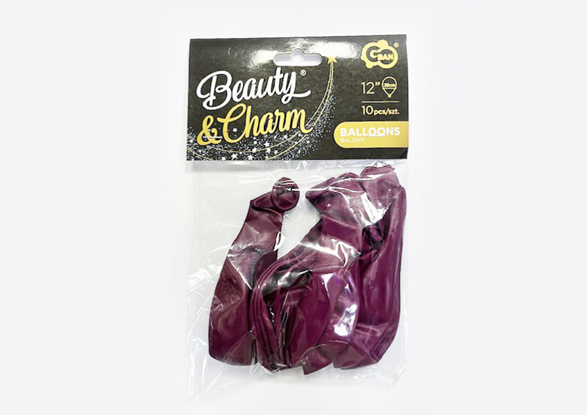30 cm  baloni "Beauty&Charm", plūmju krāsa - 10 gb. iepakojumā