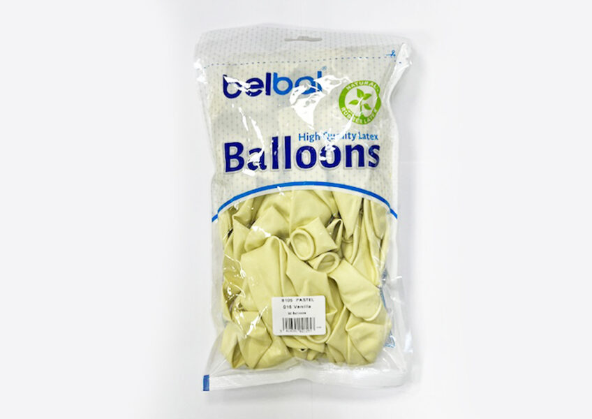 Balonu iepakojums, 50 gb., 30 cm, Belbal B105 VANILLA - krēmkrāsa