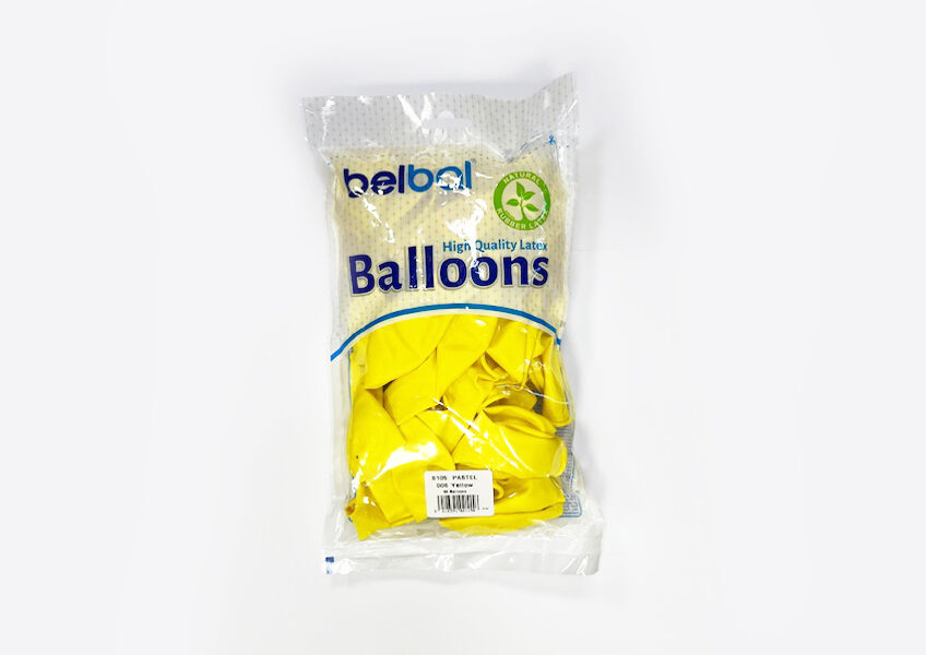 Balonu iepakojums, 50 gb., 30 cm, Belbal B105 PASTEL YELLOW dzeltenā