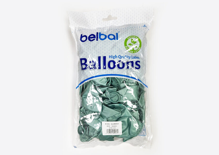 Balonu iepakojums, HROMS, 50 gb., Belbal, 30 cm, zaļā krāsa
