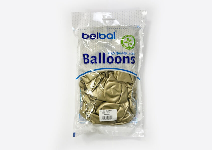 Balonu iepakojums, HROMS, 100 gb., Belbal, 30 cm, zelta krāsa