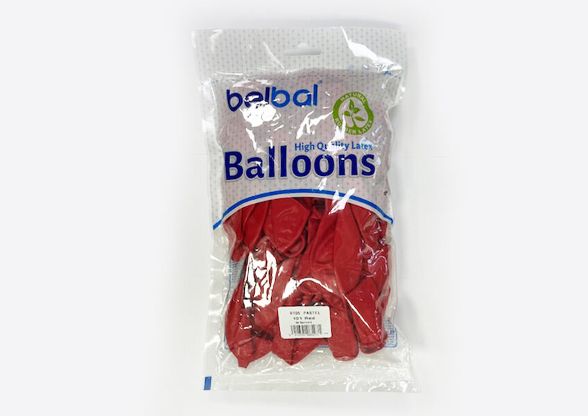 Balonu iepakojums, 50 gb., 30 cm, Belbal B105 RED sarkanā