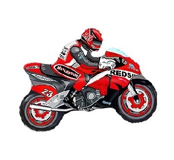 Folija balons "Motocikls", sarkanā krāsa, 61 cm