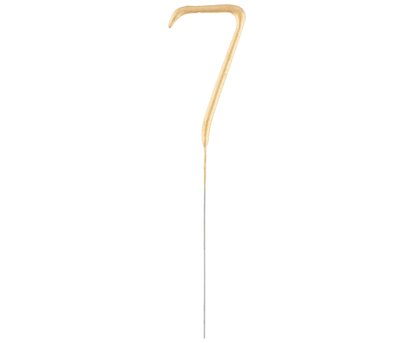 Brīnumsvecīte cipara 7 formā, zelta, 16 cm