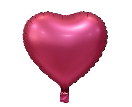Matēts folija balons "sirds", 46 cm, tumši rozā krāsa