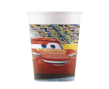 Papīra glāzes "Cars - racing center", 200 ml, 8 gb