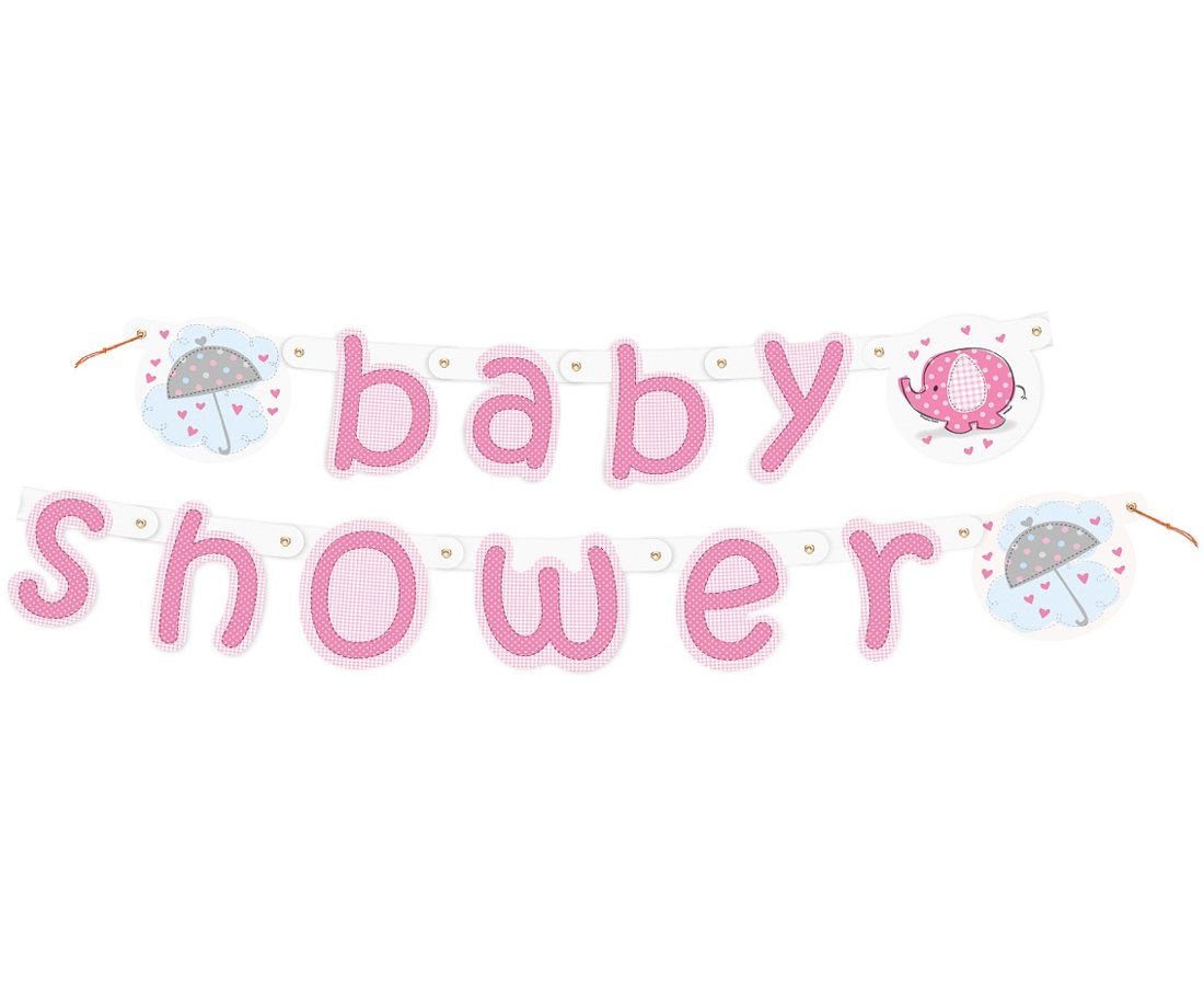 Baneris "Baby Shower", rozā