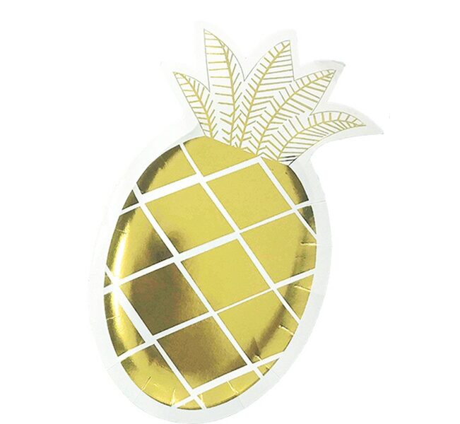 Šķīvīši "Zelta ananāss", 14x25 cm, 6 gb.