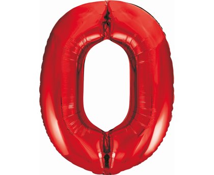 Folija balons "0", 85 cm, sarkanā krāsa