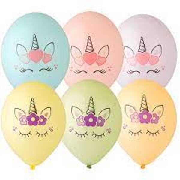 30 cm lateksa balons "Vienradzis ar ziediņiem" - 1 gb.