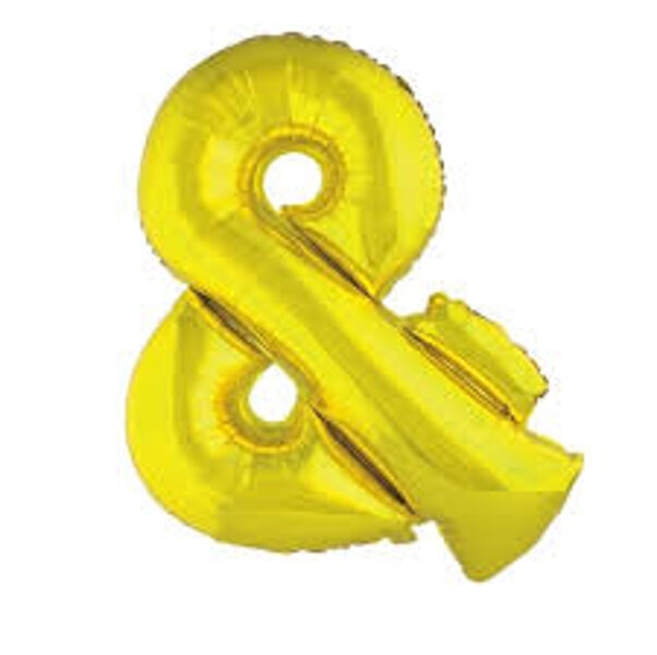 Folija burts "&", 85 cm, zelta krāsa