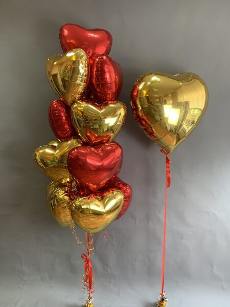 S-9 Hēlija balonu kompozīcija "Sarkans un zelts"
