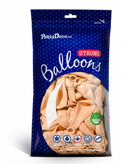Balonu iepakojums, 100 gb., 30 cm, persiku krāsa, pastelis