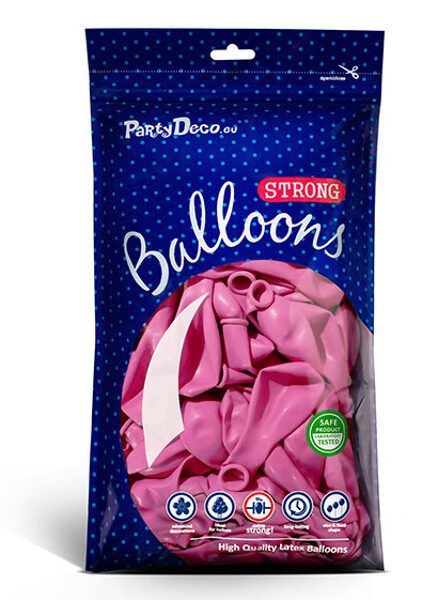 Balonu iepakojums, 50 gb., 30 cm, fuksijas krāsa, pastelis