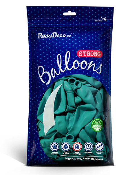 Balonu iepakojums, 50 gb., 30 cm, tirkīzā krāsa