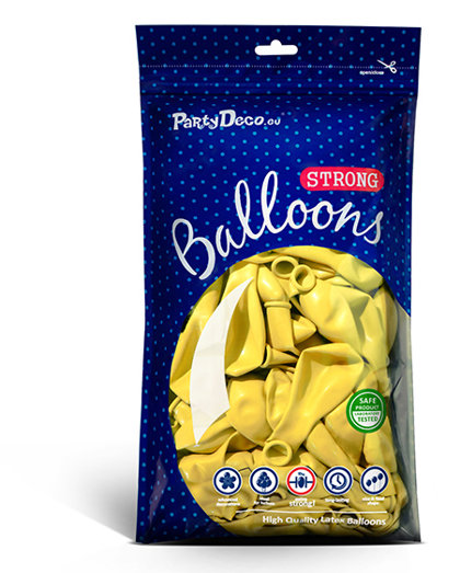 Balonu iepakojums, 100 gb., 30 cm, citronu krāsa