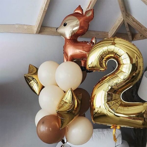 N-46 Hēlija balonu kompozīcija "Cipars un balonu pušķis ar briedi".