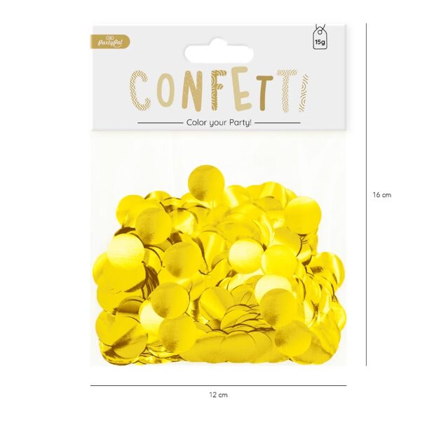 Folija konfetti, zelta krāsa, 10 mm, 15 g