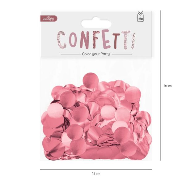 Folija konfetti, rozā zelta krāsa, 10 mm, 15 g