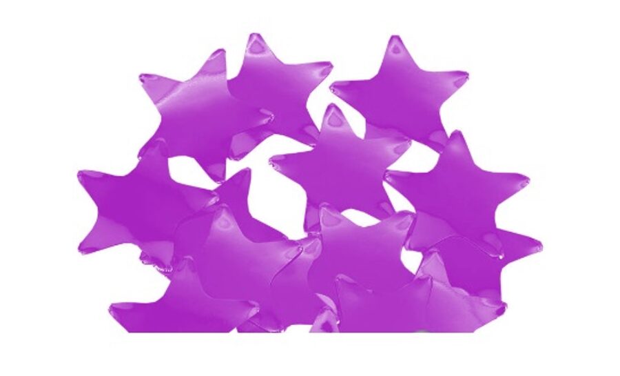 Plastikāta konfetti "Zvaigznes", violetā krāsa, 35 mm, 50 g