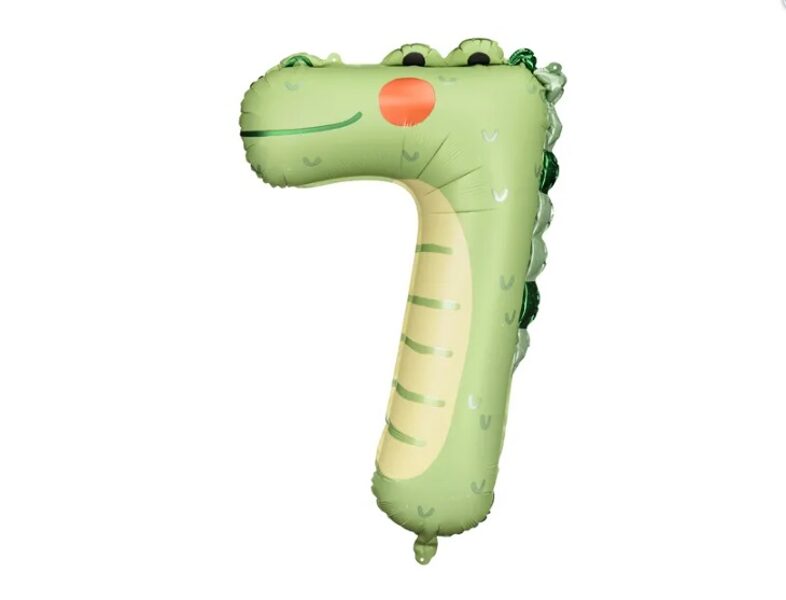 Folija balons "7", 85 cm, Krokodils