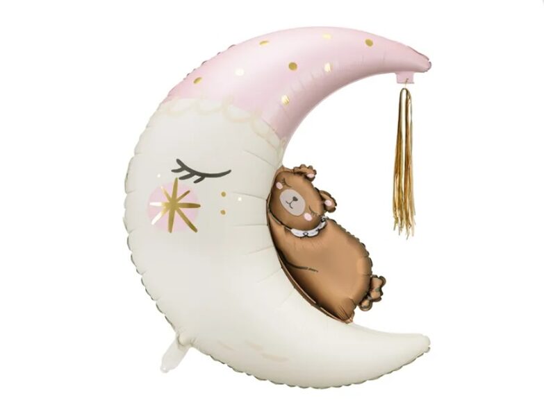 Folija balons "Lācis uz mēness", 80 x 98 cm