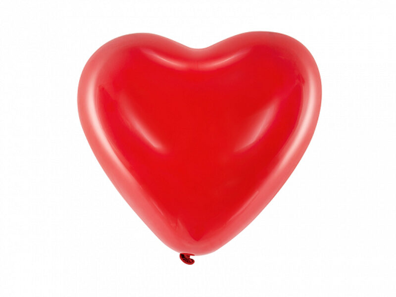 Sirds formas lateksa balons, sarkanā krāsa, 26 cm