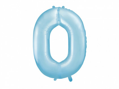 Folija balons "0", 86 cm, gaiši zilā krāsa