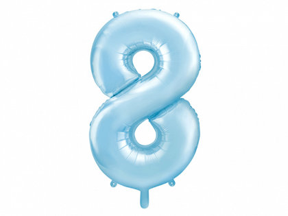 Folija balons "8", 86 cm, gaiši zilā krāsa