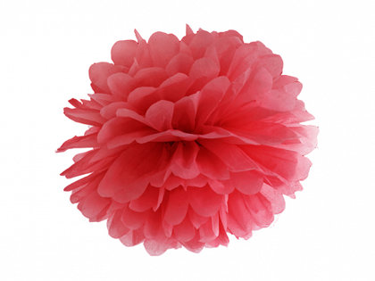 Zīdpapīra pompons, sarkans, 35 cm
