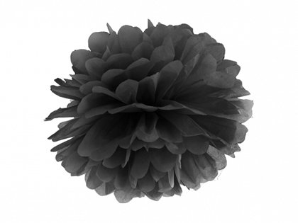 Zīdpapīra pompons, melns, 35 cm