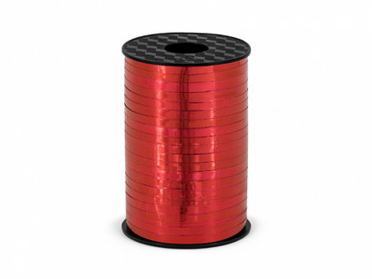 Plastikāta lente sarkanā krāsā, metāliska, 5 mm, 225 m